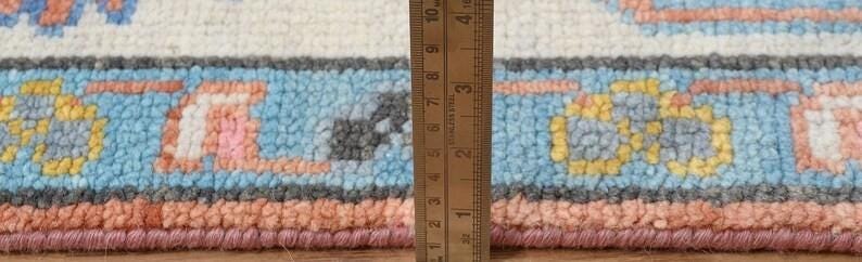 AUREMONT Handmade Oushak Wool Rug - Peach, Ivory & Brown Floral Medallion