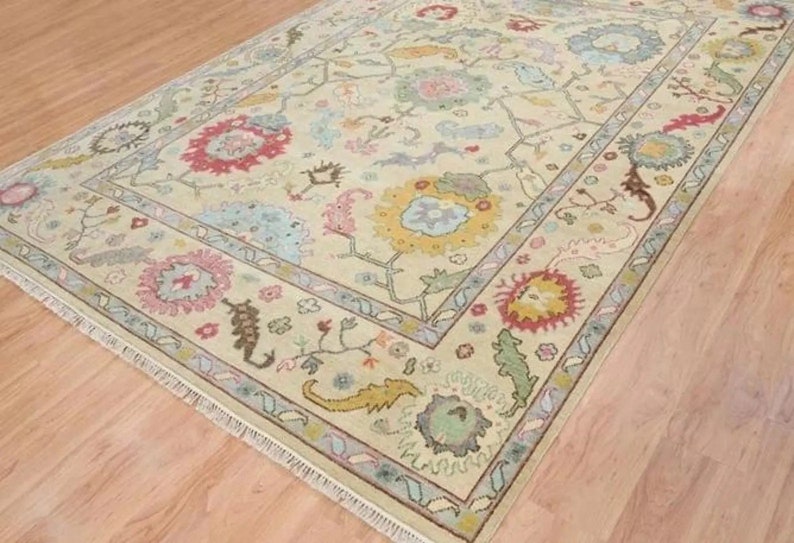Sand Oushak Rug - Hand-Knotted Wool Turkish Rug