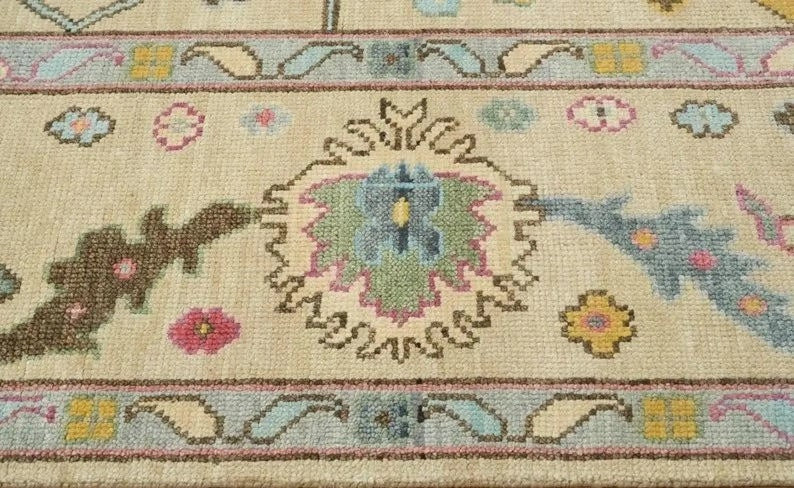 Sand Oushak Rug - Hand-Knotted Wool Turkish Rug