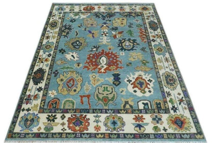 Hand Knotted Accent Multi Size Contemporary Oushak Rug