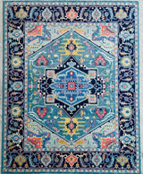 MARIELLE Hand-Knotted Blue Oushak Rug