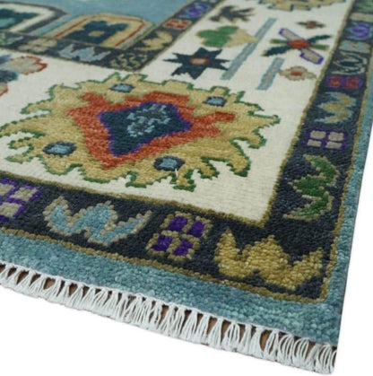 Hand Knotted Accent Multi Size Contemporary Oushak Rug