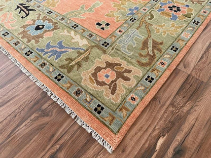 Peach Oushak style Hand Knotted Rug