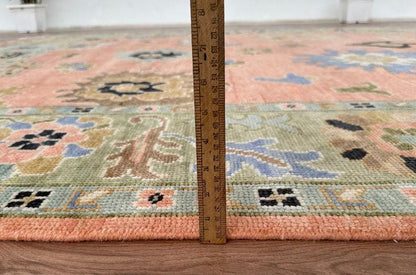 Peach Oushak style Hand Knotted Rug