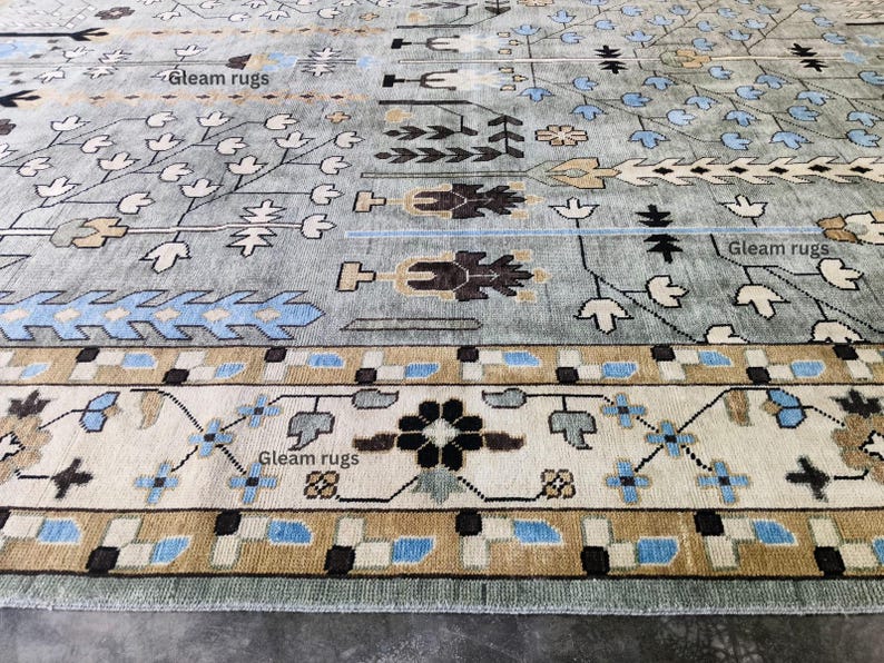 CLAYBOURNE Hand-Knotted Oushak Wool Area Rug