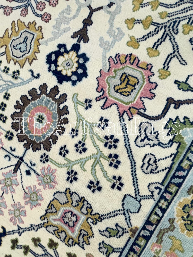 Cressida Field Hand-Knotted Oushak Wool Rug