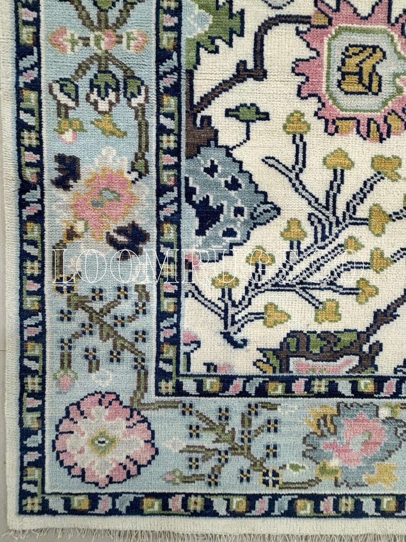 Cressida Field Hand-Knotted Oushak Wool Rug