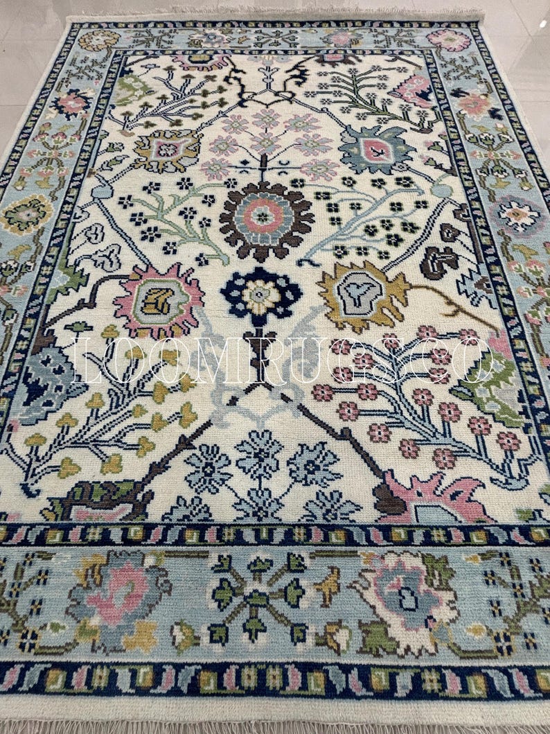 Cressida Field Hand-Knotted Oushak Wool Rug