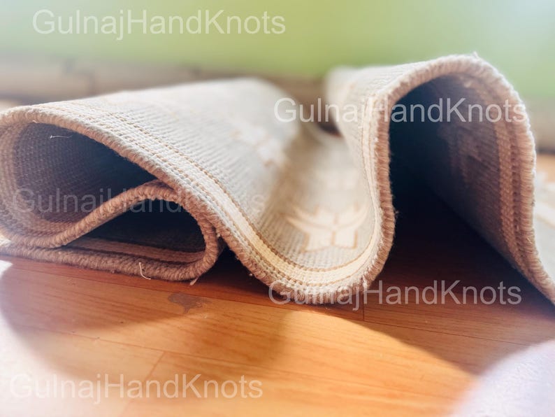 Hand-Knotted Oushak Wool Rug: Gray, Ivory, and Pastel Turkish Carpet