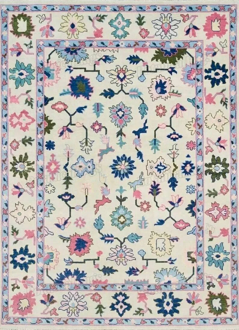 VELORA Hand-Knotted Oushak Area Rug