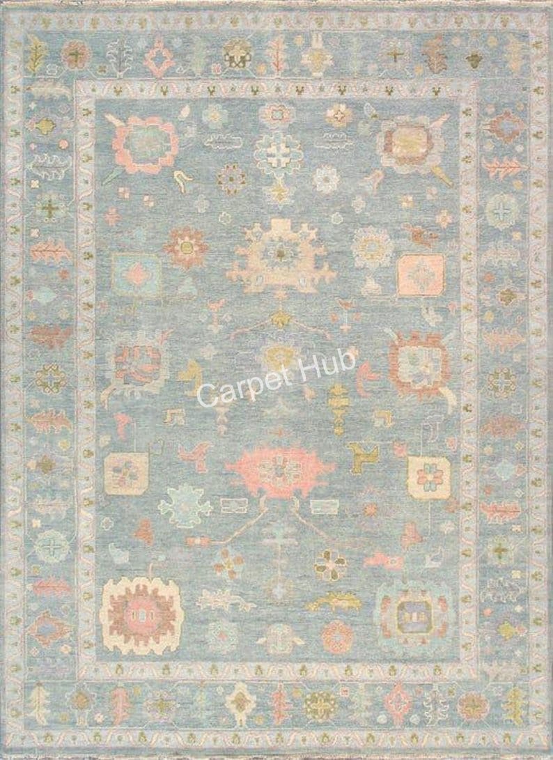 The Orvella Hand Knotted Oushak Wool Area Rug