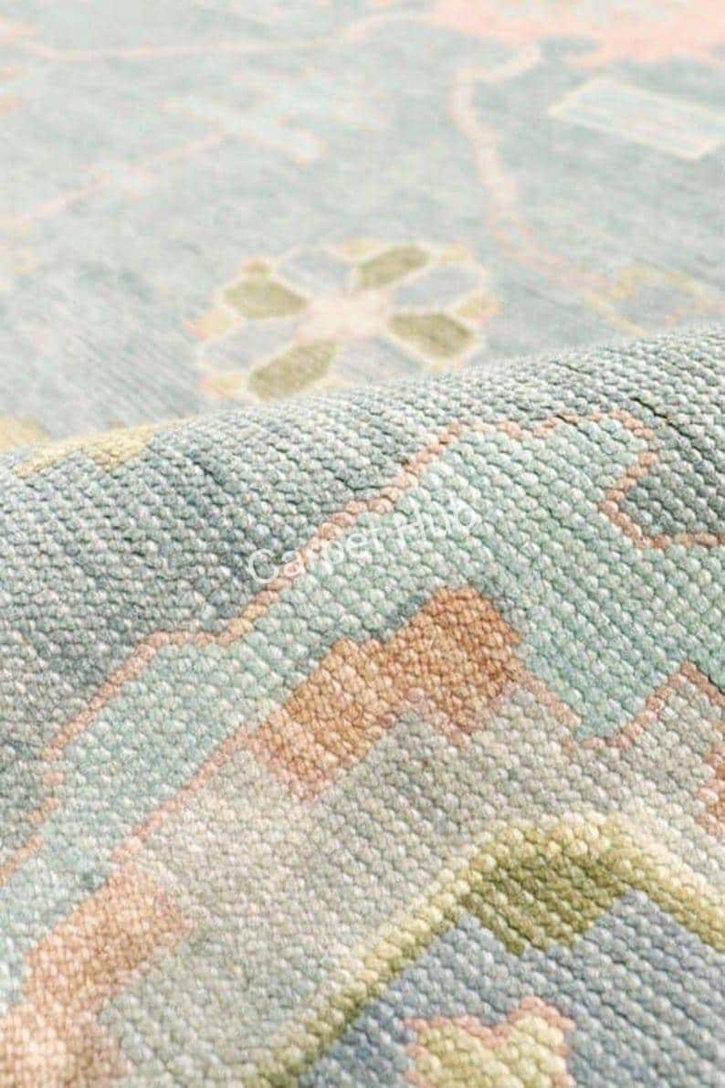 The Orvella Hand Knotted Oushak Wool Area Rug