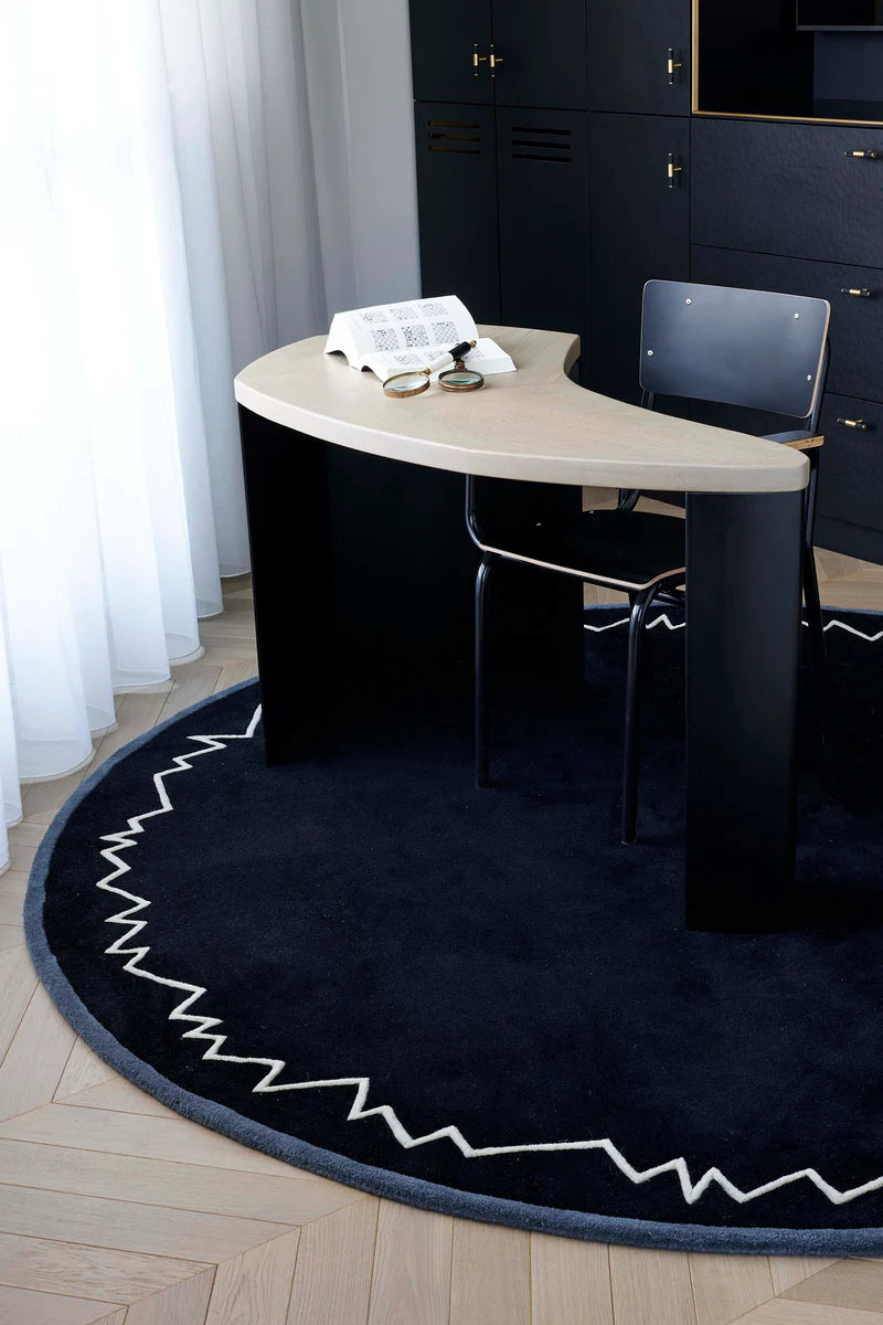 FD003 Black color Modern Design Rug