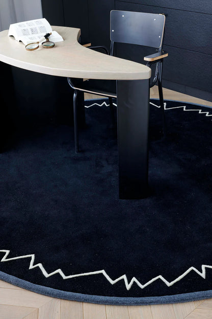 FD003 Black color Modern Design Rug