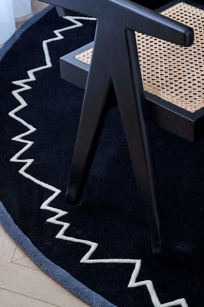 FD003 Black color Modern Design Rug