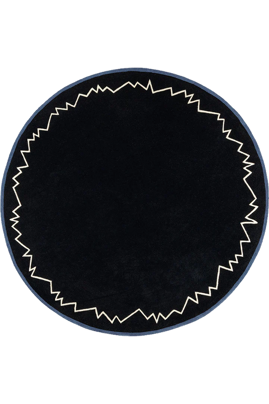 Black color Modern Design Rug -Bisha Rugs