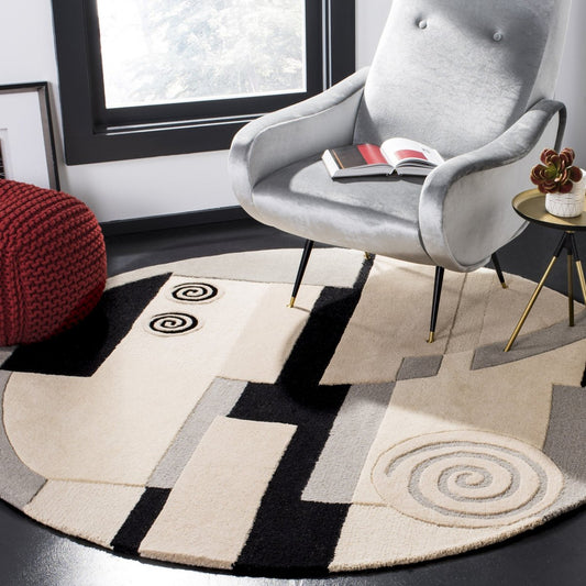 Round Hand Tufted Rug for your Living Area-Bisha-Rugs