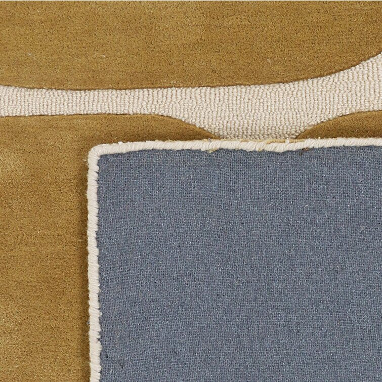 Mustard Color  Wool Area Rug