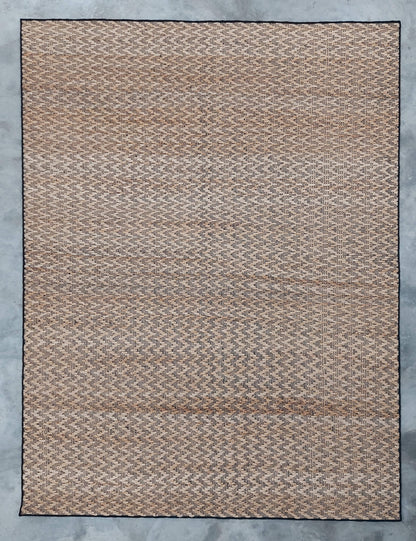 JP0015 CHEVRON JUTE – NATURAL JUTE & BLACK RUGS