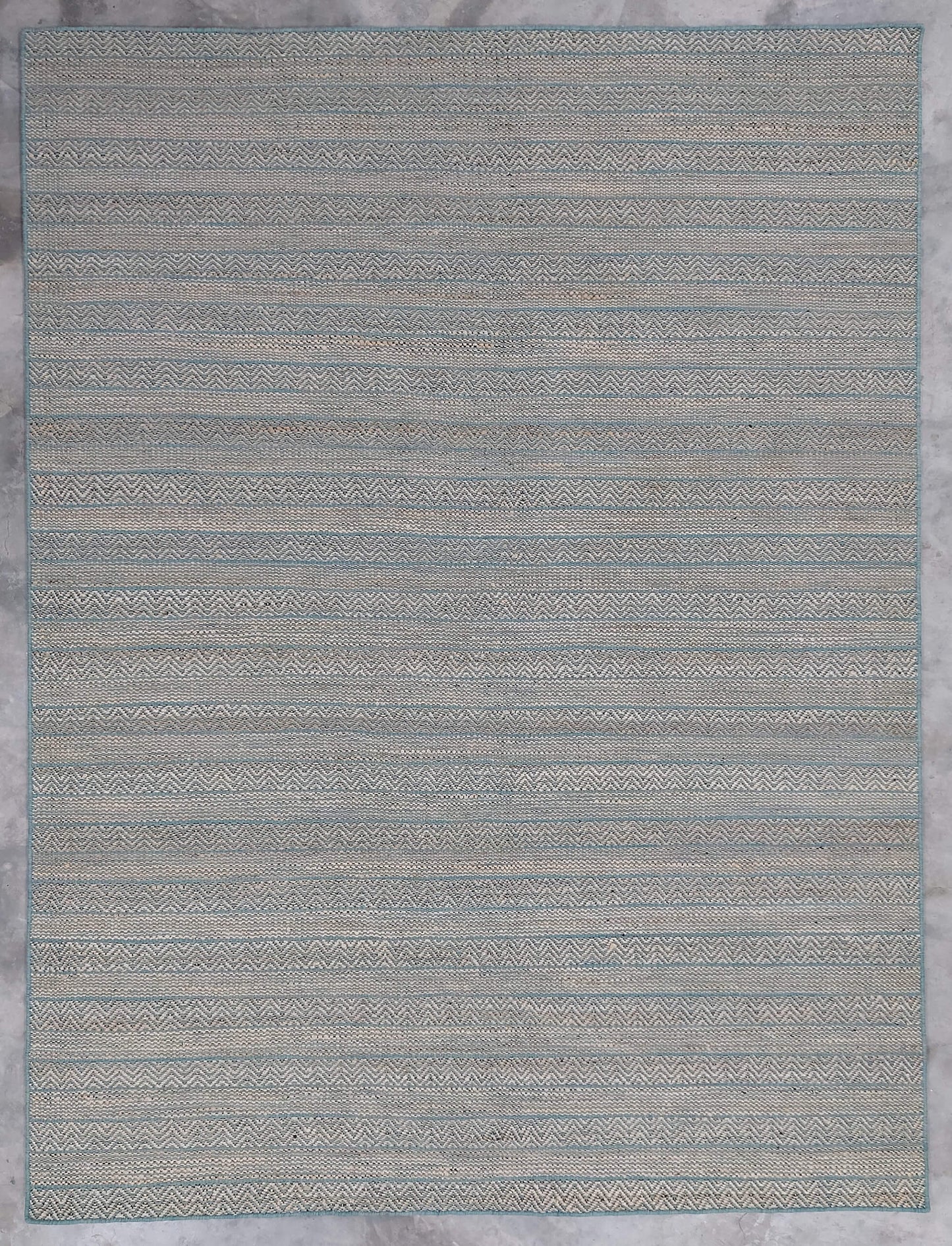 JP0017 CHEVRON LINES – NATURAL JUTE & SEA GREEN RUGS