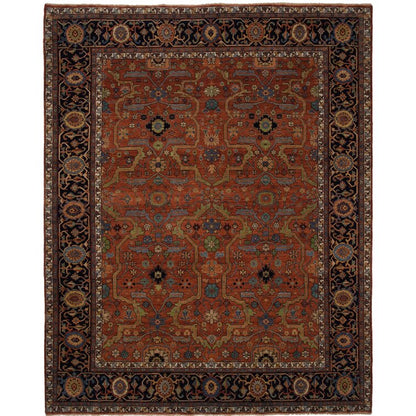 Black and Brown Persian Design  Wool Area Rug
