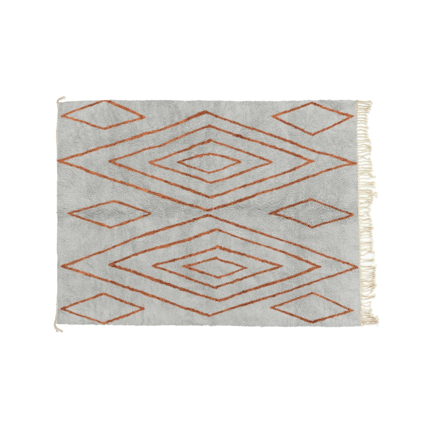 Diamonds Light Grey and Medium Brown Bisha Rugs