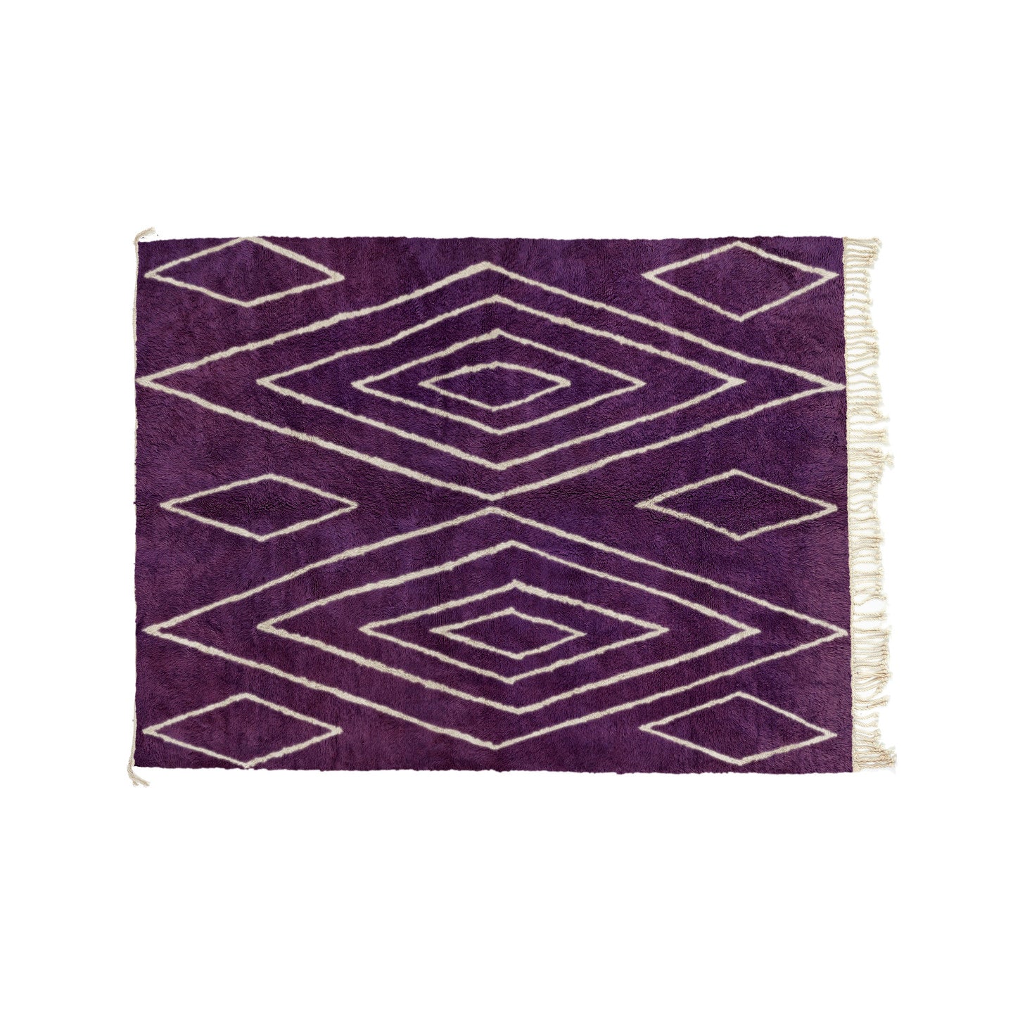 Diamonds Aubergine and Taupe Bisha Rugs