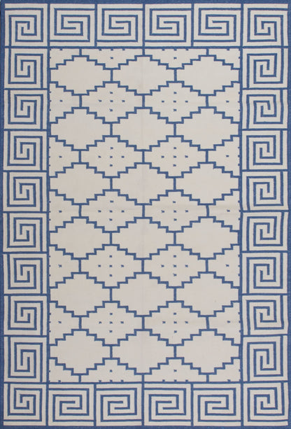 JP0063 DOTTED SHALIMAR – OCEAN BLUE & OFF WHITE RUGS