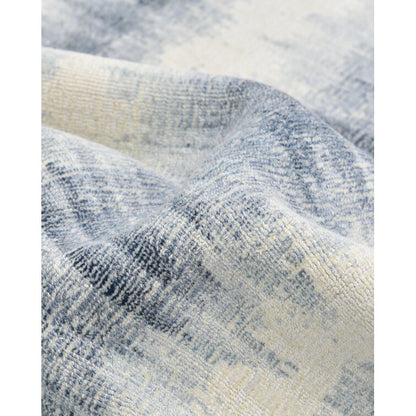 White and Light Blue Color  Wool Area Rug