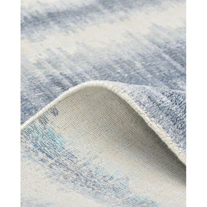 White and Light Blue Color  Wool Area Rug