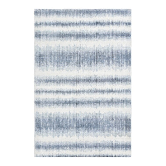 White and Light Blue Color  Wool Area Rug