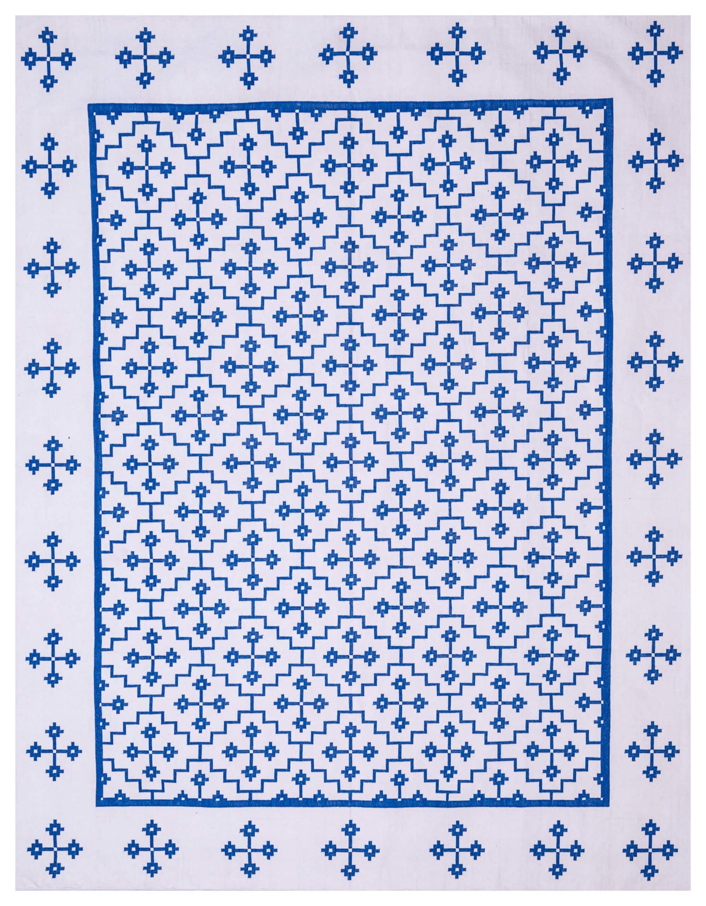 JP0050 FLEUR – LONDON BLUE & OFF WHITE RUGS