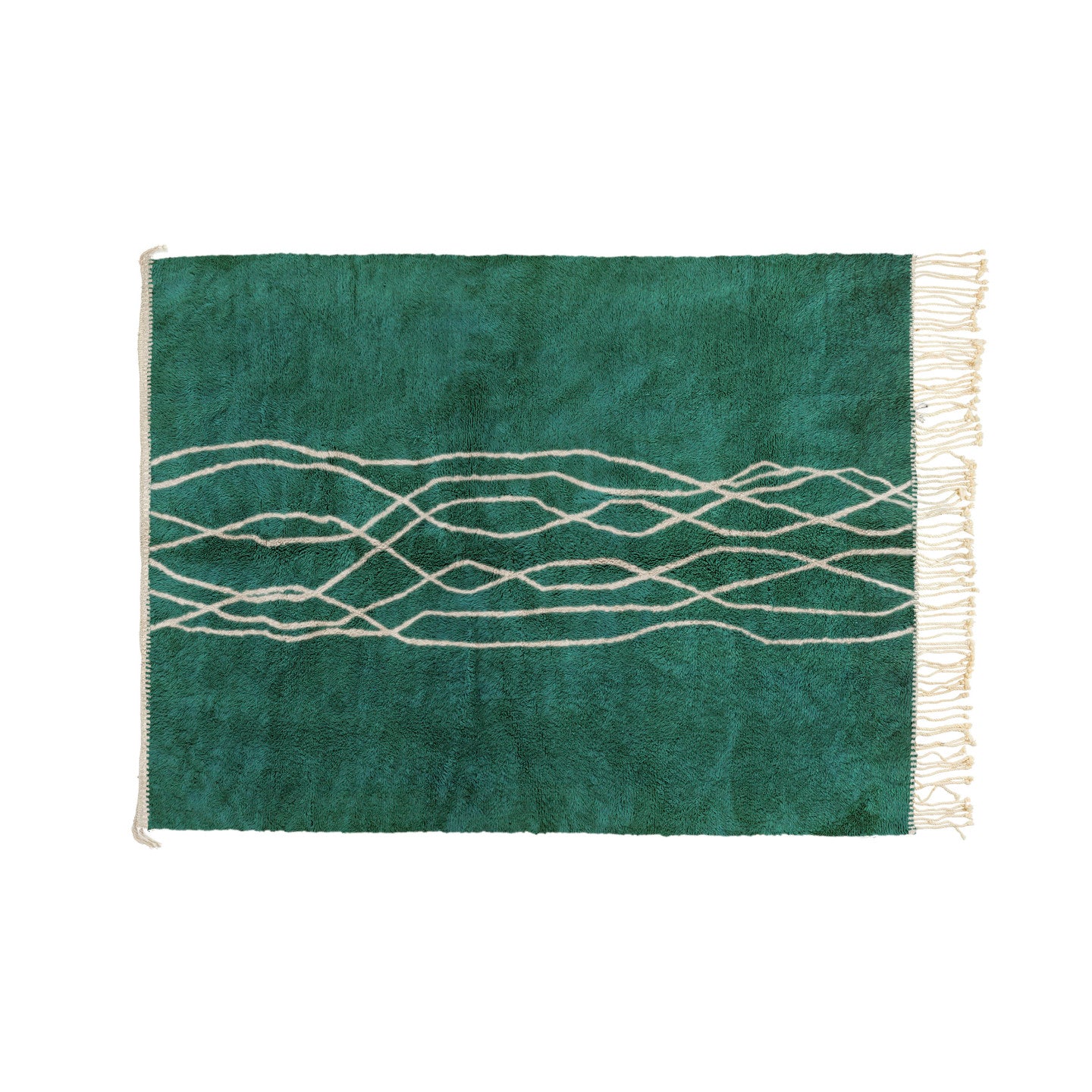 Flow Emerald Green and Taupe Bisha Rugs