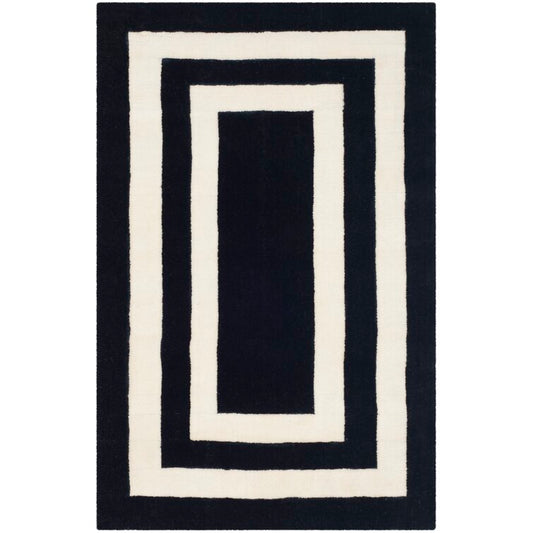 Border Hand-Tufted Wool Area Rug