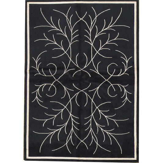 Black and White Color Design  Hand-Tufted  Wool Area Rug