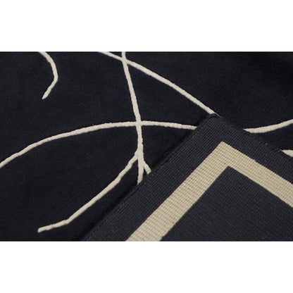 Black and White Color Design  Hand-Tufted  Wool Area Rug