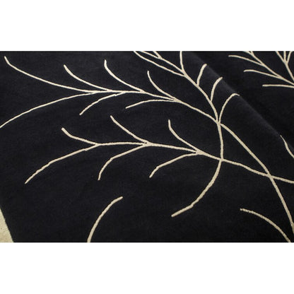 Black and White Color Design  Hand-Tufted  Wool Area Rug