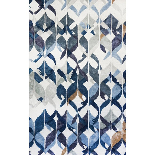 Multicolor Geomatrical Design  Wool Area Rug