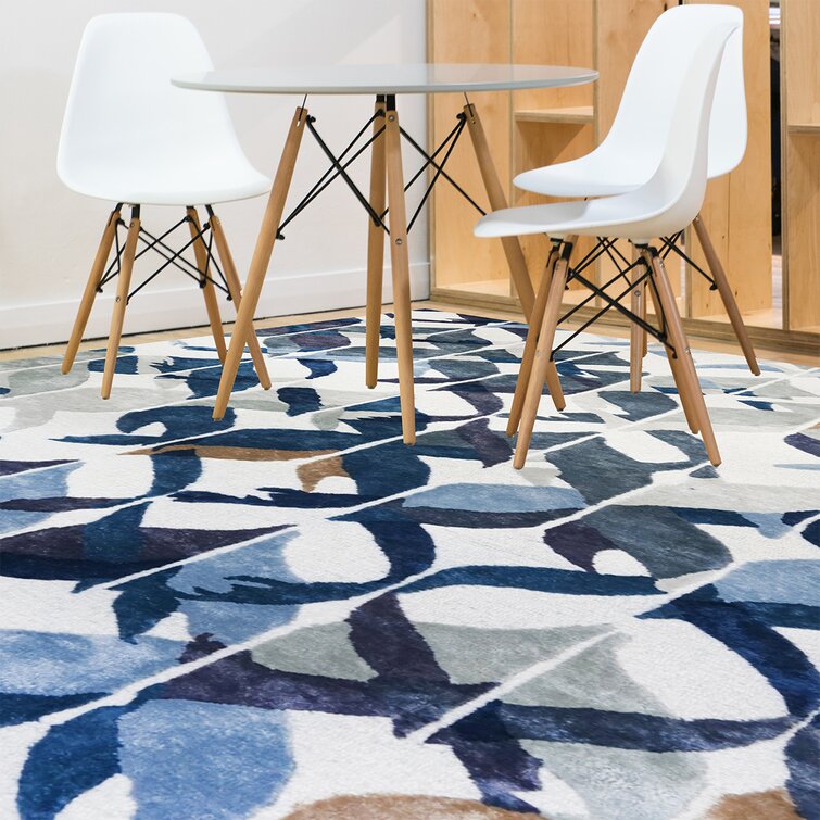 Multicolor Geomatrical Design  Wool Area Rug