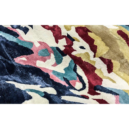 Multicolor Wool Area Rug for Living Room and Bedroom - Made in Wool and Silk