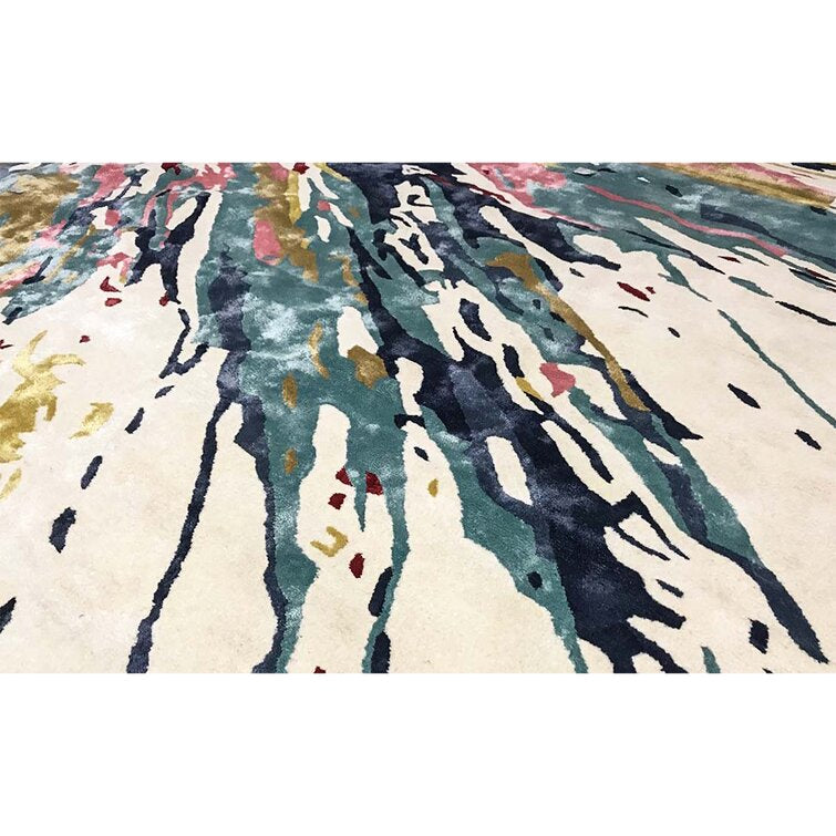 Multicolor Wool Area Rug for Living Room and Bedroom - Made in Wool and Silk