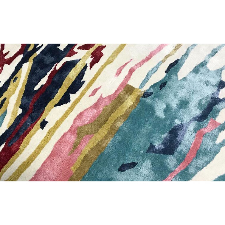 Multicolor Wool Area Rug for Living Room and Bedroom - Made in Wool and Silk