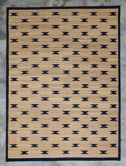 JP002 NATURAL JUTE & BLACK RUGS