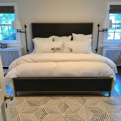 Gray and Beige Color Wool Area Rug