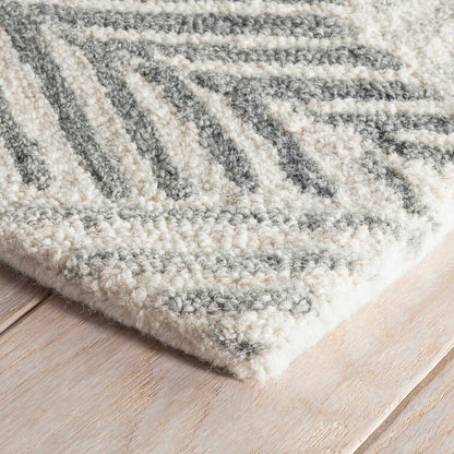 Gray and Beige Color Wool Area Rug