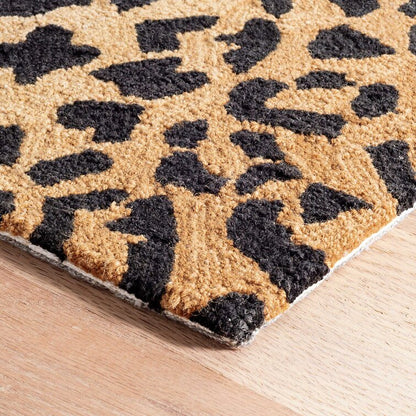 Black and Brown Color animal Print Design Wool Area Rug