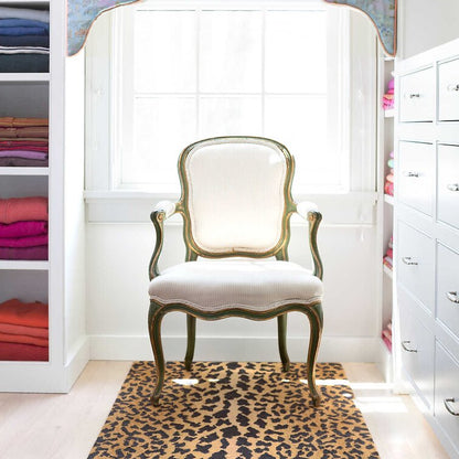 Black and Brown Color animal Print Design Wool Area Rug