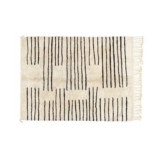 Meeting Ntural Wool and Midnight Black Bisha Rugs