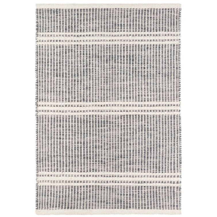 Black and White  Wool Area Rug