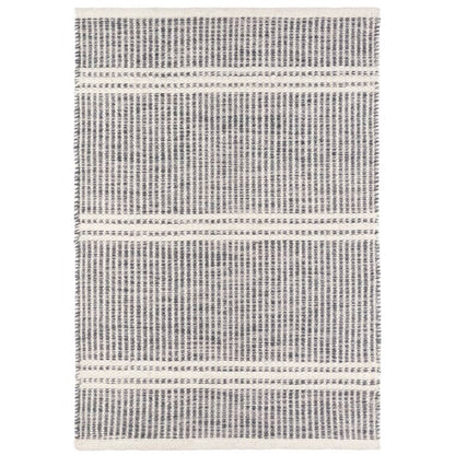 Black and White  Wool Area Rug